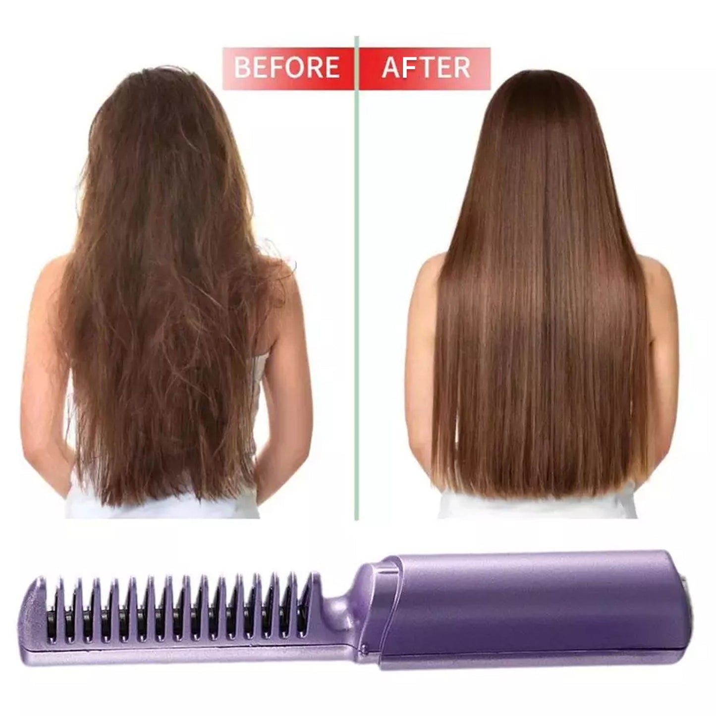 Rechargeable Hair Straightener Comb with Temperature Adjustment