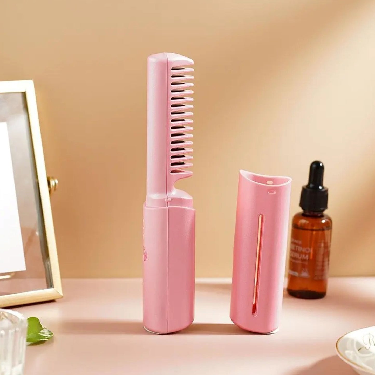 Rechargeable Hair Straightener Comb with Temperature Adjustment